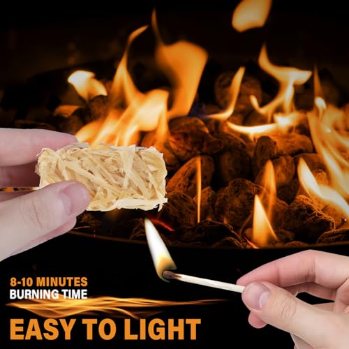 HGD Fire Starter(32pcs), Natural Charcoal Starters, Firestarters for Indoor Fireplace, BBQ, Campfire, Wood Stove, Chimney, Fire Pit, Grill, Smoker, Indoor Outdoor Use, Weather-Resistant - Image 3