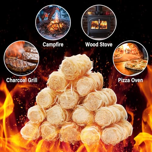 HGD Fire Starter(32pcs), Natural Charcoal Starters, Firestarters for Indoor Fireplace, BBQ, Campfire, Wood Stove, Chimney, Fire Pit, Grill, Smoker, Indoor Outdoor Use, Weather-Resistant - Image 4