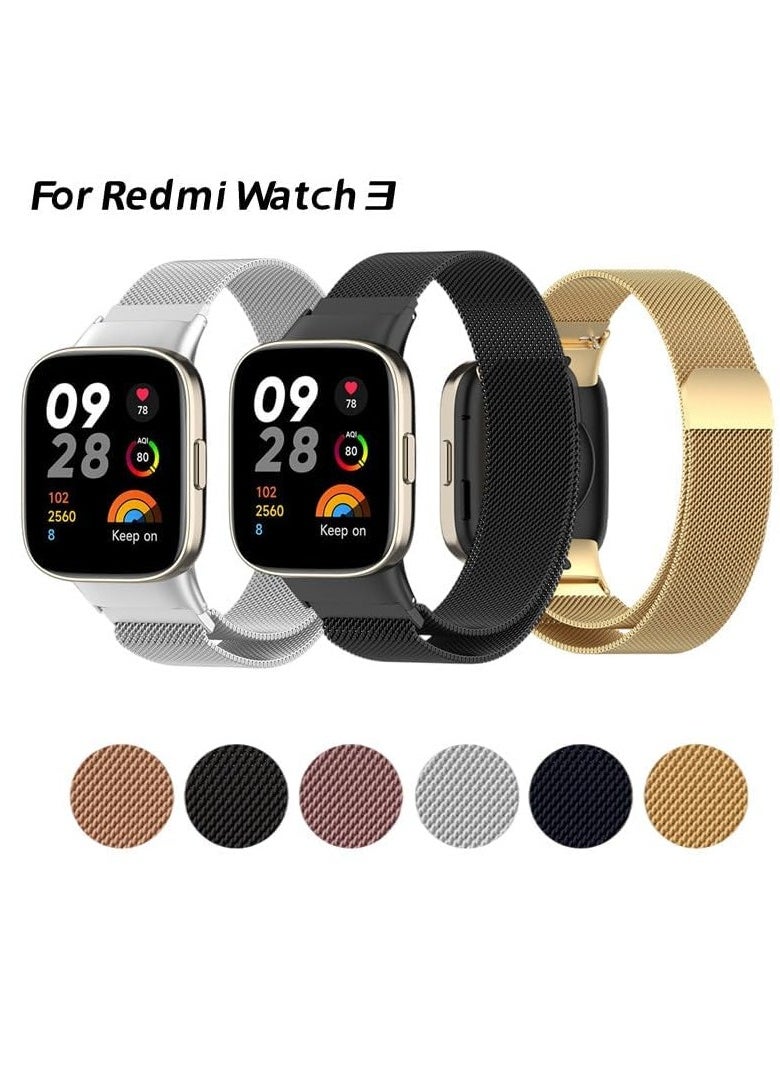 Dado - Milanese Stainless Steel Band Redmi Watch 3 Magnetic Mesh Design Metal Strap - Image 1