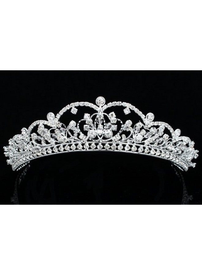 سامكي تاج الزفاف المصنوع من أحجار الراين والكريستال وإكسسوارات شعر العروس - Image 3