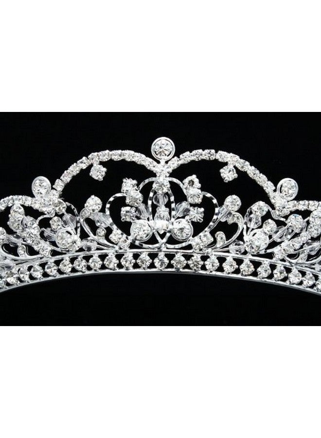 سامكي تاج الزفاف المصنوع من أحجار الراين والكريستال وإكسسوارات شعر العروس - Image 4