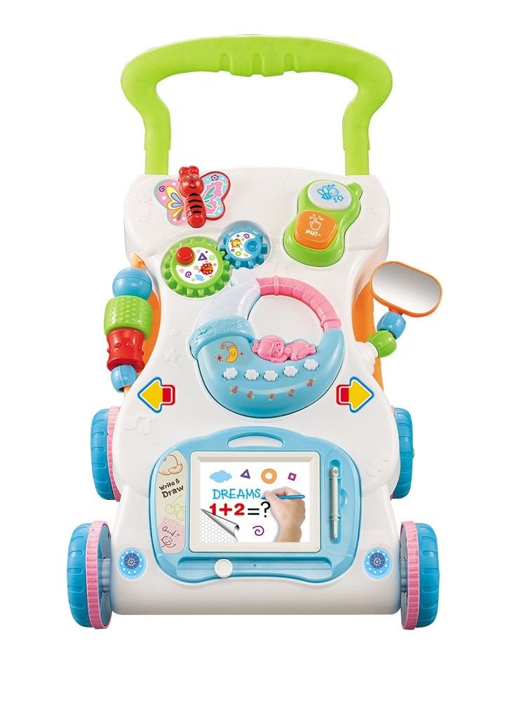 HUNGER - 4 in 1 Children Music Walker Baby Learn Walk Stand Trolley Toys Drawing Board Music Instrument Mini Phone - Image 1