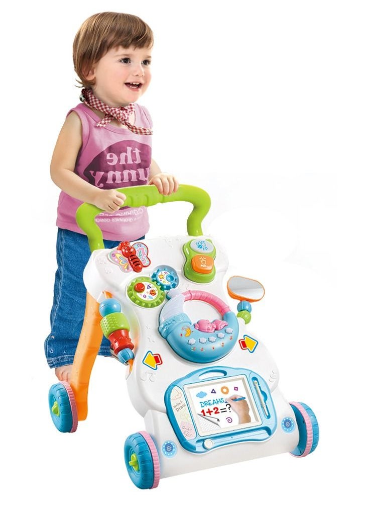 HUNGER - 4 in 1 Children Music Walker Baby Learn Walk Stand Trolley Toys Drawing Board Music Instrument Mini Phone - Image 1