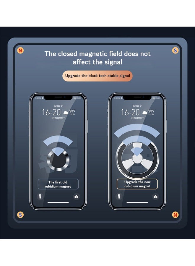 زوريا Magnetic Suction Car Mobile Holders, 360° Rotation Car Phone Mount, with Metal Ring (Silver) - Image 4