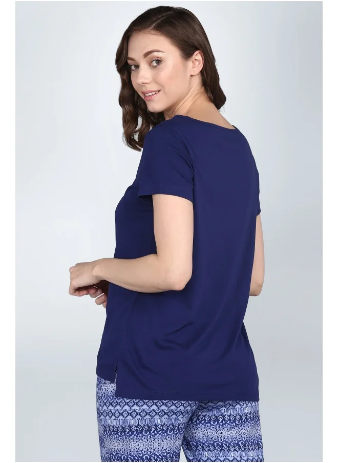 نسيسيرا Royal Blue V-Neck Top