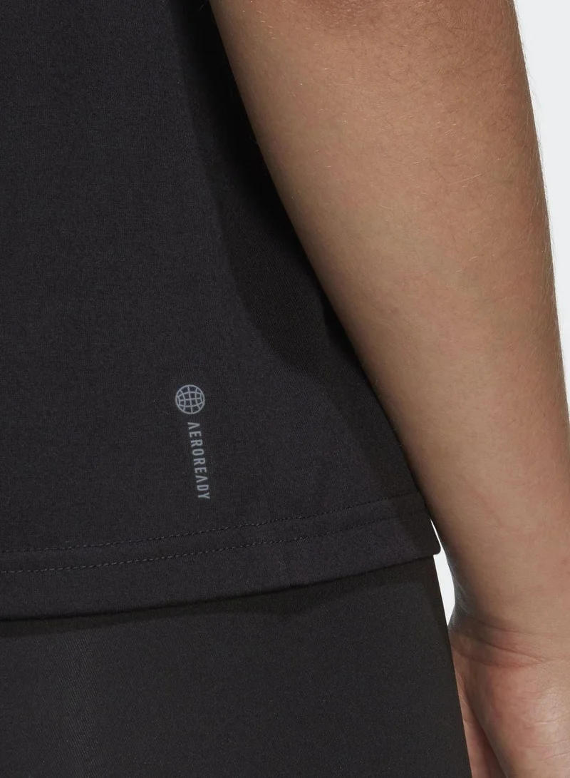 Adidas BLACK Aeroready Workout Essentials Crew Neck T-Shirt for Women | Best Price UAE