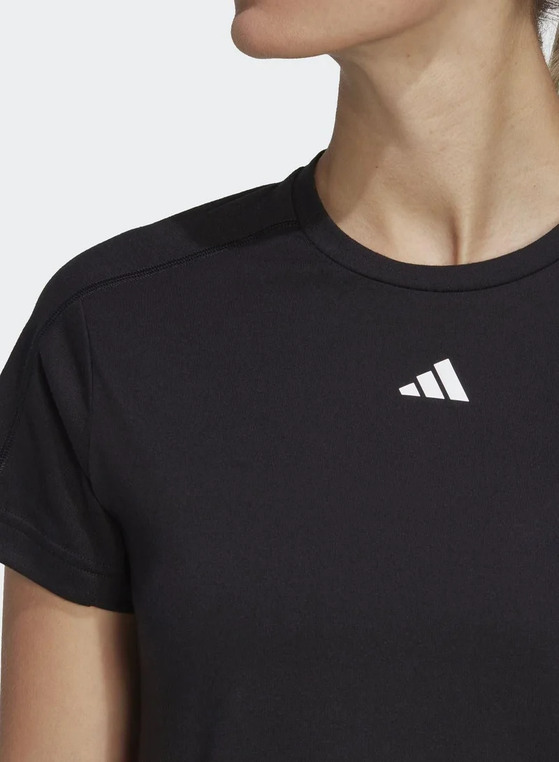 Adidas BLACK Aeroready Workout Essentials Crew Neck T-Shirt for Women | Best Price UAE
