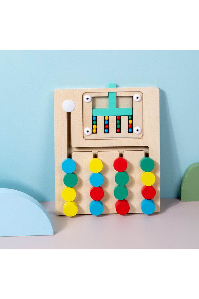 4 colors Montessori Wooden Color Matching Puzzles, Logic Game,Thinking Training Enlightenment Hand-e