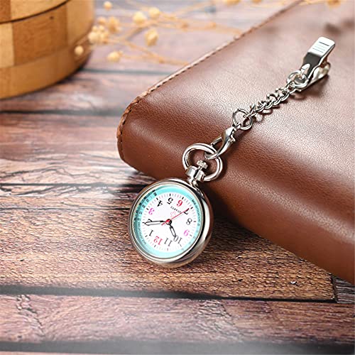 Avaner Nurse Watch Stainless Steel Clip on Hanging Lapel Fob Analog Quartz Watches with Pulsometer Scale and Luminous Hand - Image 4