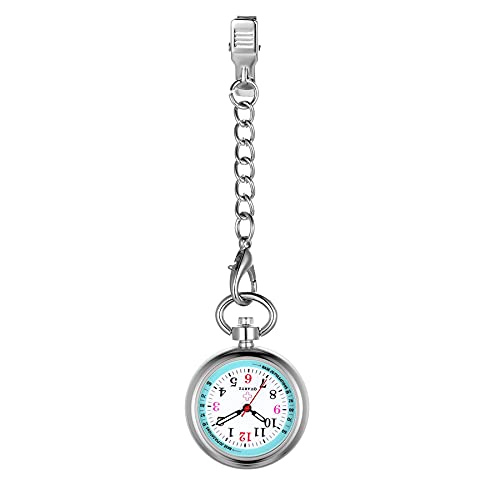 Avaner Nurse Watch Stainless Steel Clip on Hanging Lapel Fob Analog Quartz Watches with Pulsometer Scale and Luminous Hand - Image 1
