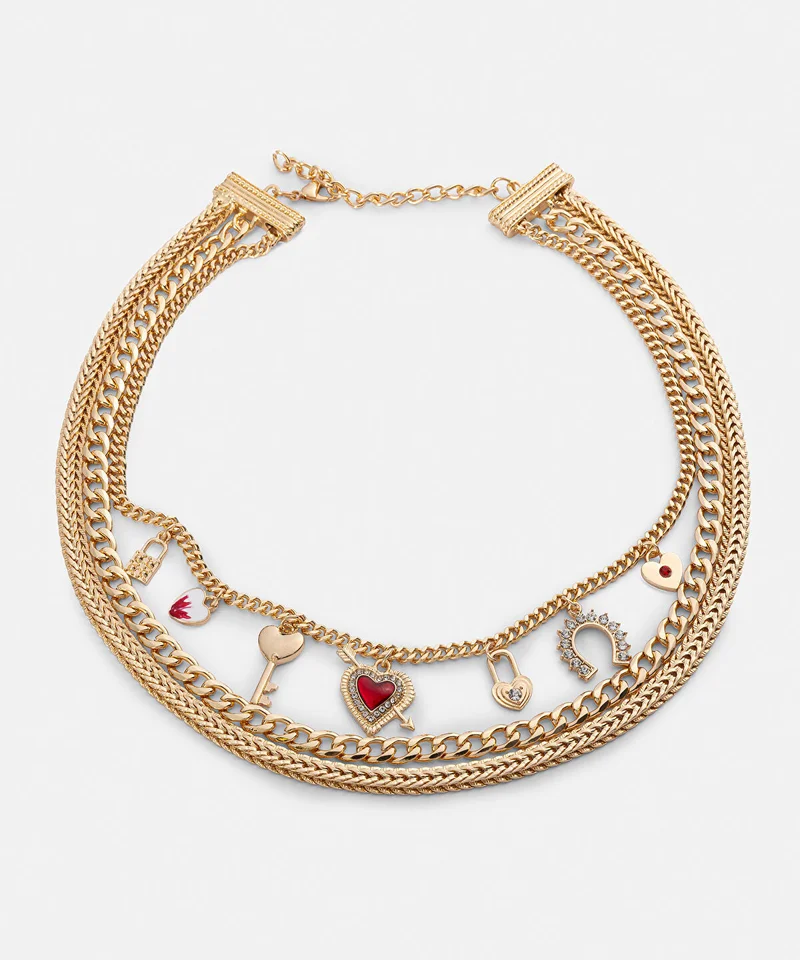 ابيكول Multi-Charm Layered Chain Necklace