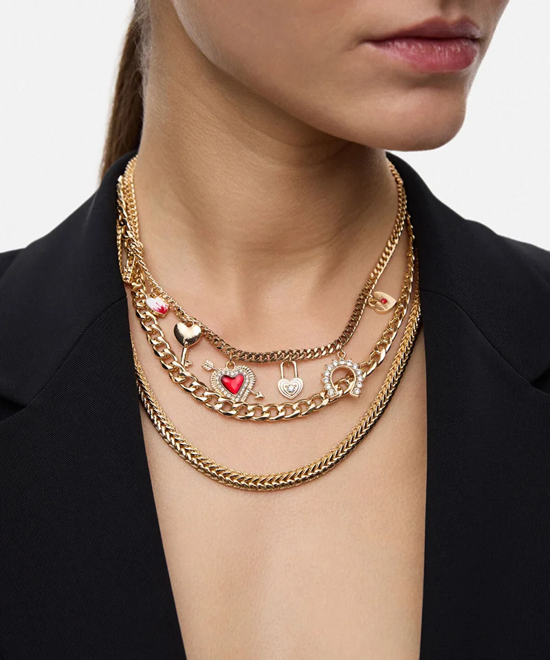 ابيكول Multi-Charm Layered Chain Necklace