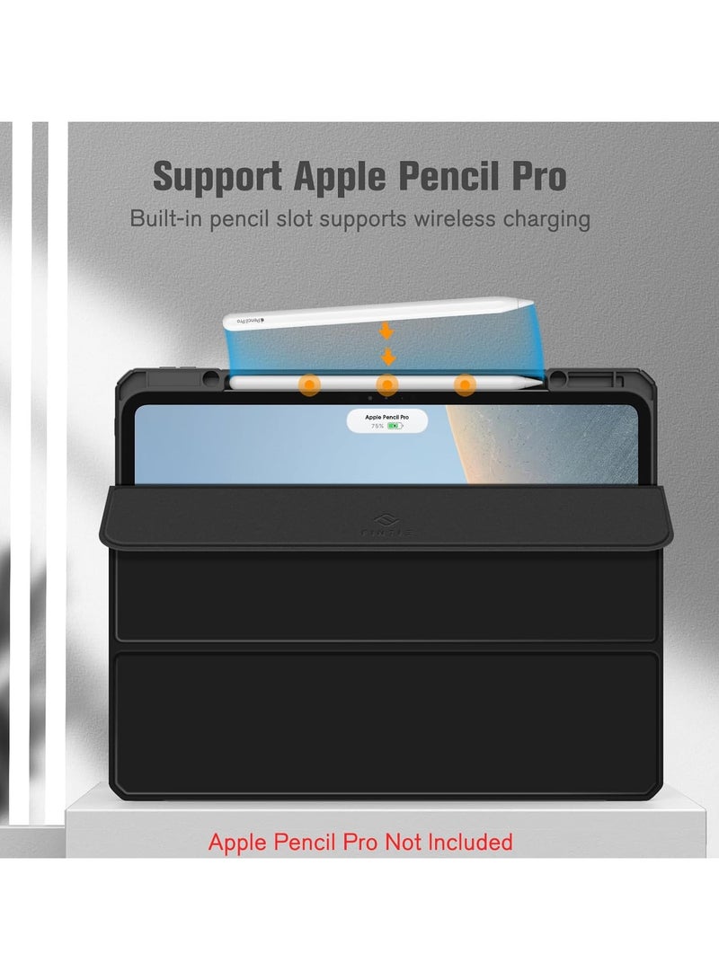 عام حافظة فائقة النحافة لجهاز iPad Pro 13 بوصة (M4) 2024، 【مع حامل للقلم】، حافظة واقية ضد الصدمات، غطاء خلفي شفاف، وظيفة الاستيقاظ/السبات التلقائي. - Image 5