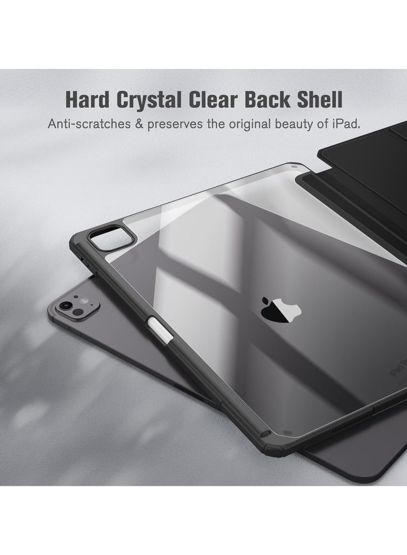 عام حافظة فائقة النحافة لجهاز iPad Pro 13 بوصة (M4) 2024، 【مع حامل للقلم】، حافظة واقية ضد الصدمات، غطاء خلفي شفاف، وظيفة الاستيقاظ/السبات التلقائي. - Image 4