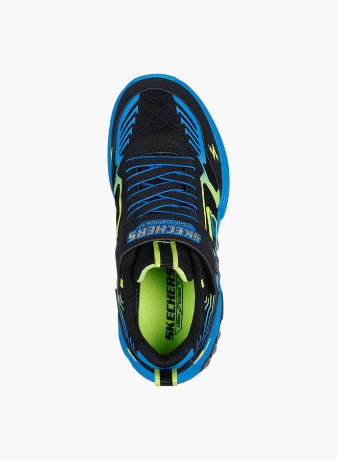SKECHERS Boys' Printed Light-Up Sports Shoes with Hook and Loop Closure - LIGHT STORM 3