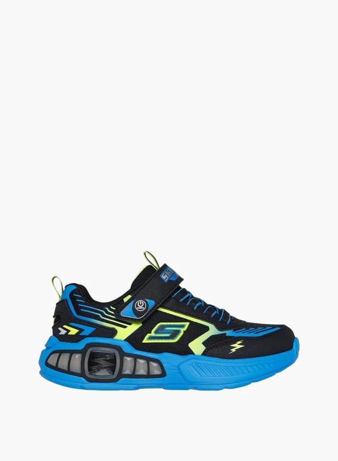 SKECHERS Boys' Printed Light-Up Sports Shoes with Hook and Loop Closure - LIGHT STORM 3