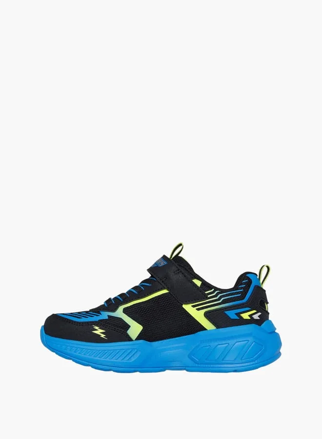 SKECHERS Boys' Printed Light-Up Sports Shoes with Hook and Loop Closure - LIGHT STORM 3