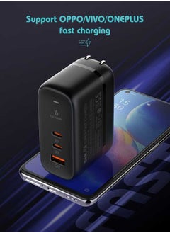 CELIBERY 65W Type C Charger,Super Fast GaN Wall Charger with 2 PD USB C 1 QC USB A Laptop Charger,3-Port Compact Foldable UK Plug Adaptor for MacBook Air Samsung iPhone iPad Galaxy Huawei Xiaomi and More  - Image 2
