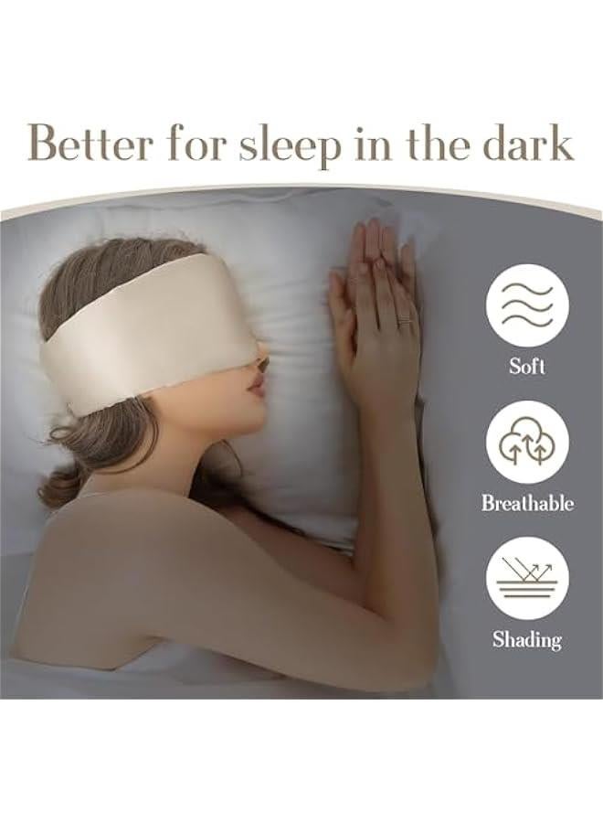 هوكور قناع نوم من حرير التوت بنسبة 100% من دوركو للرجال والنساء مع شريط راس قابل للتعديل، قناع نوم كبير الحجم بالكامل وعصابة عين لتعتيم كامل للنوم طوال الليل والسفر والقيلولة (رمادي داكن) - Image 2