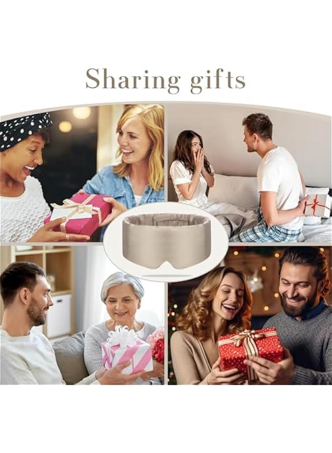 هوكور قناع نوم من حرير التوت بنسبة 100% من دوركو للرجال والنساء مع شريط راس قابل للتعديل، قناع نوم كبير الحجم بالكامل وعصابة عين لتعتيم كامل للنوم طوال الليل والسفر والقيلولة (رمادي داكن) - Image 4