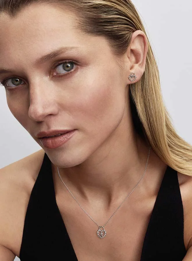 PANDORA  Sparkling Heart Padlock Stud Earrings for Women | Best Price UAE