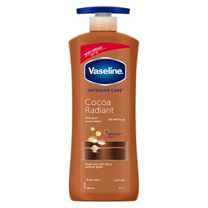 Vaseline® Lotion intensive care cocoa radiant made with 100% pure cocoa butter for a natural glow 400ML Promo - Image 1