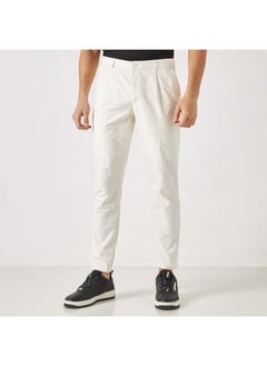 Iconic Solid Trousers with Button Closure and Pockets