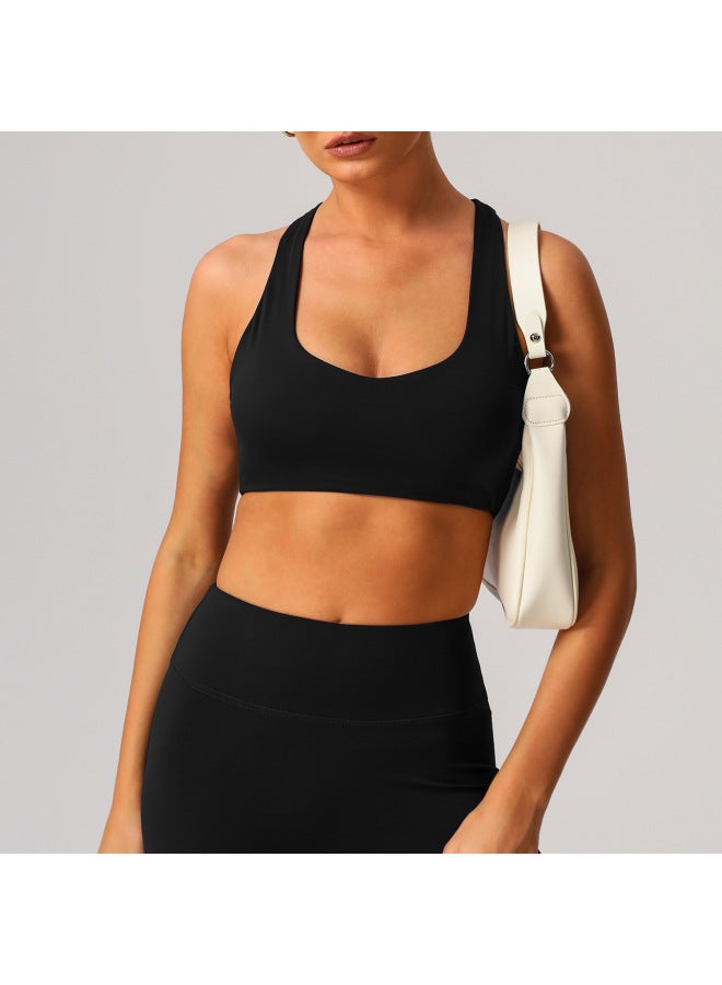 New European And American I-character Beauty Back Fitness Yoga Suit Women's Outer Wear Running Yoga Bra Naked Sense Quick-drying Sports Underwear