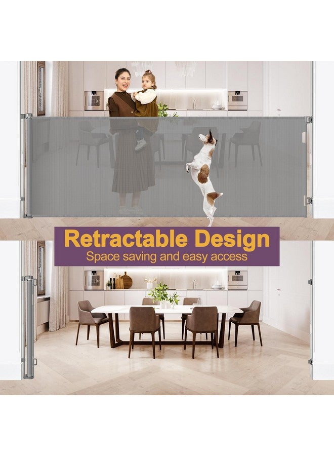 Bingguz 42" Tall X 100" Extra Wide Retractable Gates for Large Openings Extra Tall Dog Gates for Doorway Tall Retractable Baby Gate Tall Mesh Gates for Kids and Pets Large Dog Gate for Indoor/Outdoor, Gray - Image 3