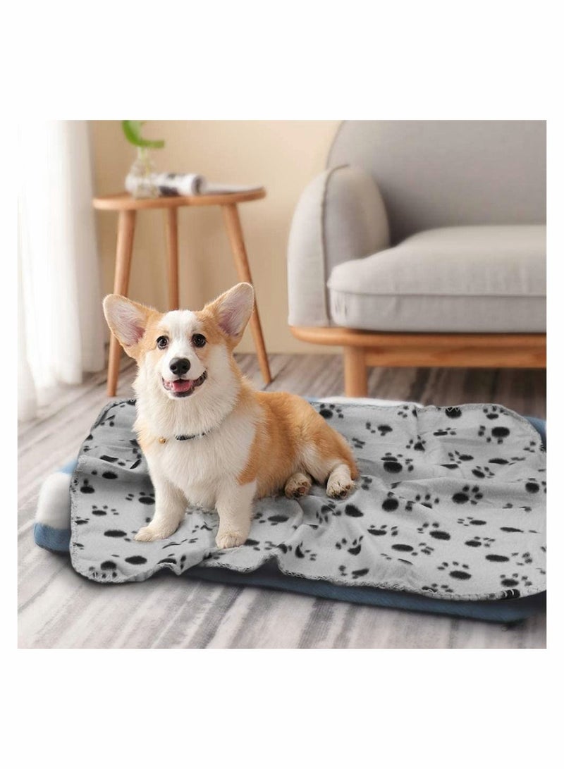 6 Pack Pet Blanket Soft Fleece Dog Cat Blanket, Fluffy Warm Sleep Bed Cover with Bones Print for Kitten Puppy, Kennels, Beds, Car Seats and Crate (multiple colors) - Image 4