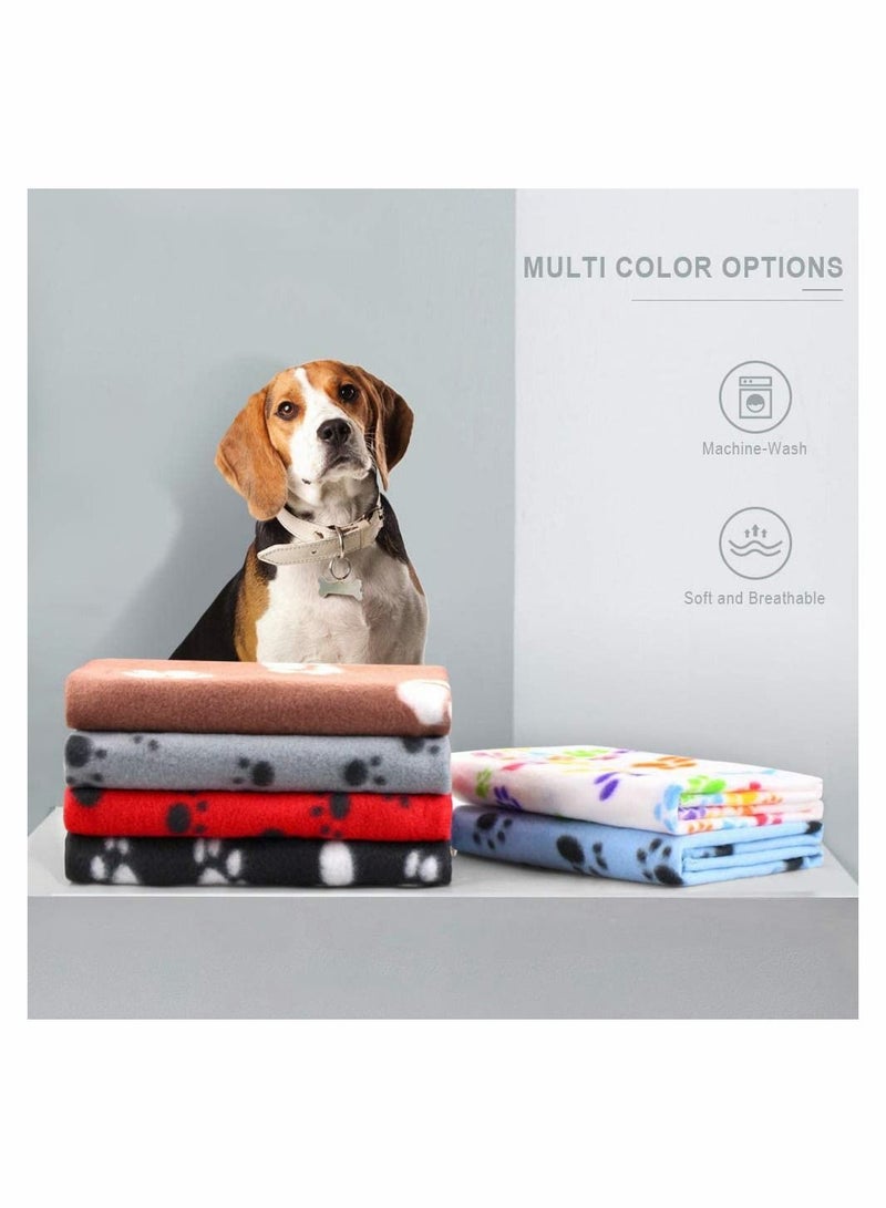 6 Pack Pet Blanket Soft Fleece Dog Cat Blanket, Fluffy Warm Sleep Bed Cover with Bones Print for Kitten Puppy, Kennels, Beds, Car Seats and Crate (multiple colors) - Image 2
