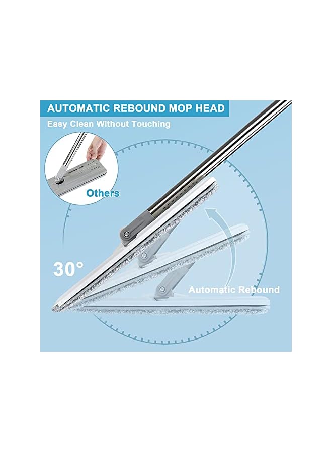 promass Mop and Bucket with Wringer Set, Hands Free Flat Floor Mop and Bucket, 6 Washable Microfiber Pads Included, Wet and Dry Use, Home Floor Cleaning System for All Floor Types and Windows - Image 4