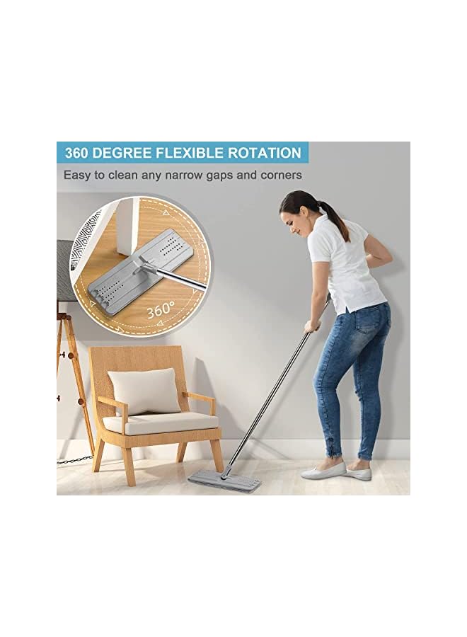 promass Mop and Bucket with Wringer Set, Hands Free Flat Floor Mop and Bucket, 6 Washable Microfiber Pads Included, Wet and Dry Use, Home Floor Cleaning System for All Floor Types and Windows - Image 2