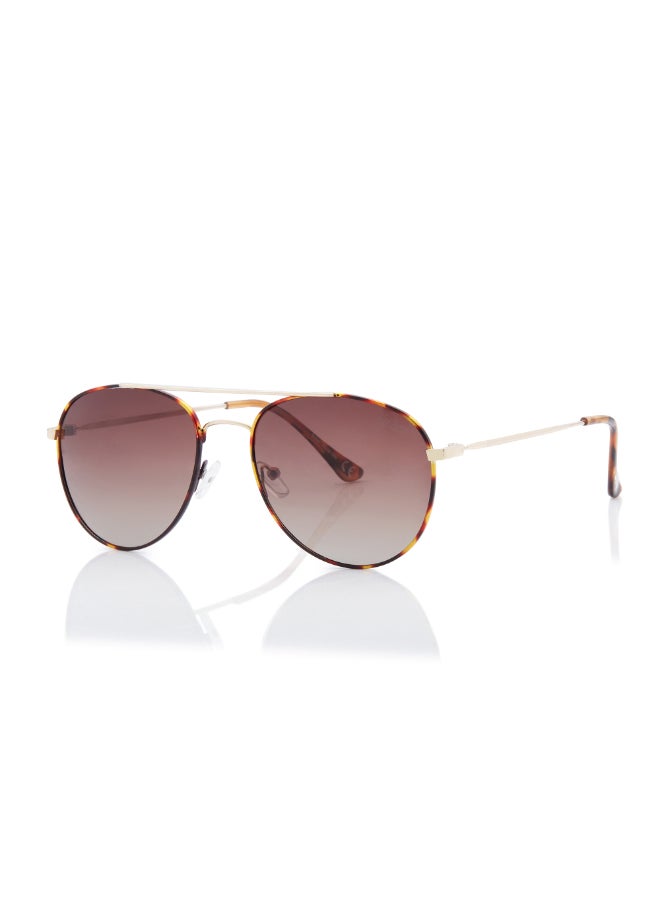 Lee Cooper Unisex Polarized Sunglasses Gold Frame Gradient Brown Mirror Lens 56mm  - LC1205C02 - Image 2