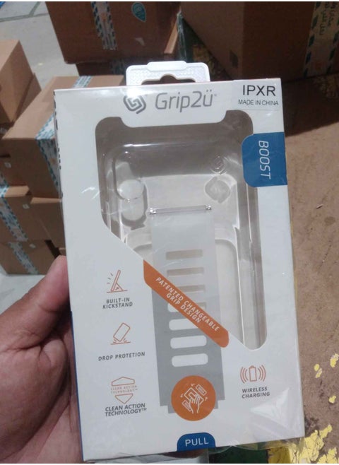 Slim series Protective Cover For The Apple iPhone XR , Transparent, non-yellowing transparent protective case for the Apple iPhone XR , and a protector with an innovative wrist strap for carrying and a strong grip tape that helps provide a secure grip on the device, transparent/white