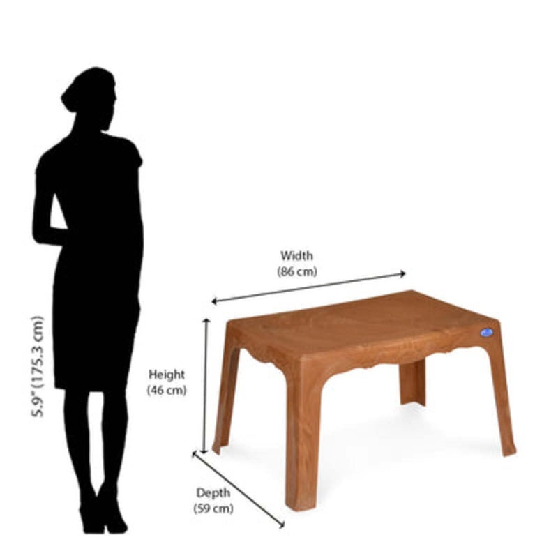 NILKAMAL Nilkamal Magnum Contemporary Center Coffee TableTea TableTeapoy for HomeLiving RoomOffice Outdoor Pear Wood - Image 2