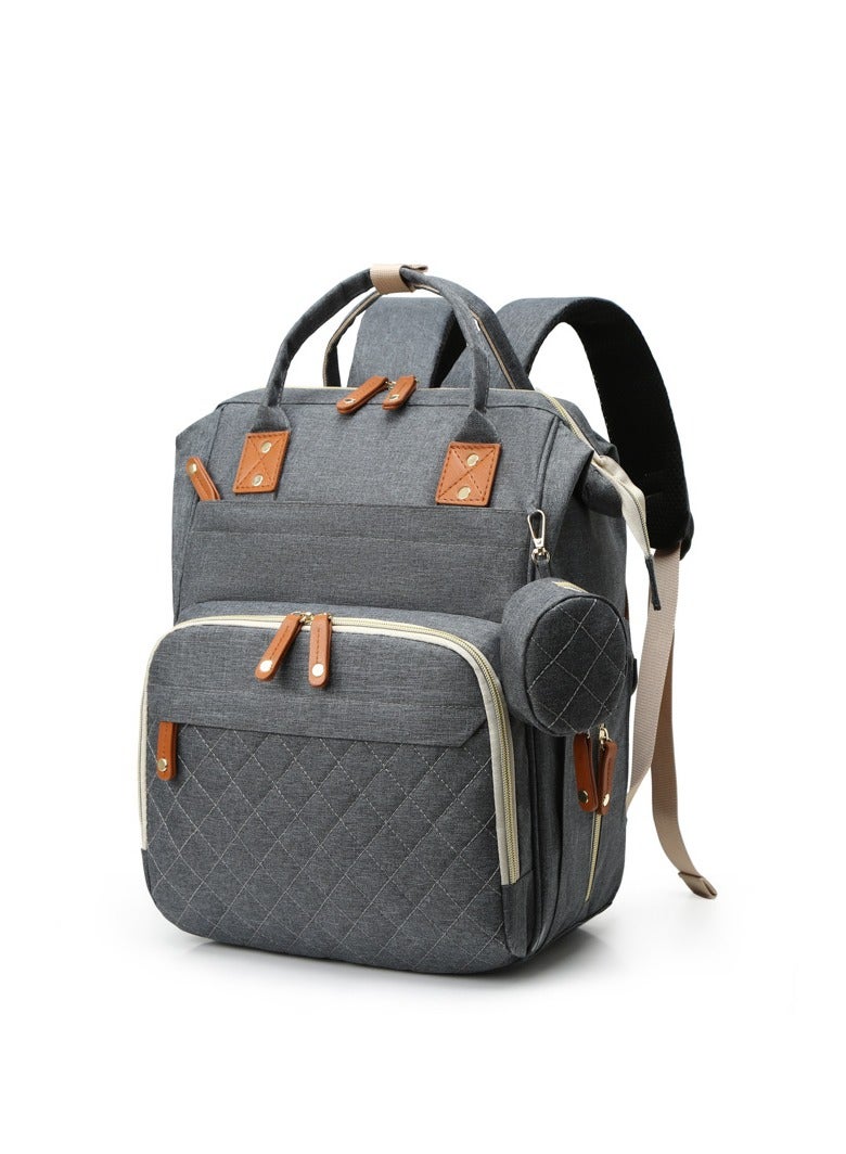 دوكو 3 في 1 حقيبة الحفاضات حقيبة الظهر, قابل للطي سرير الطفل ظهر حزمة, المحمولة الطفل Bagwith تغيير محطة, السفر للماء حقيبة السفر الكبيرة مع USB, أحزمة عربة الكرة, جيوب معزولة - Image 1