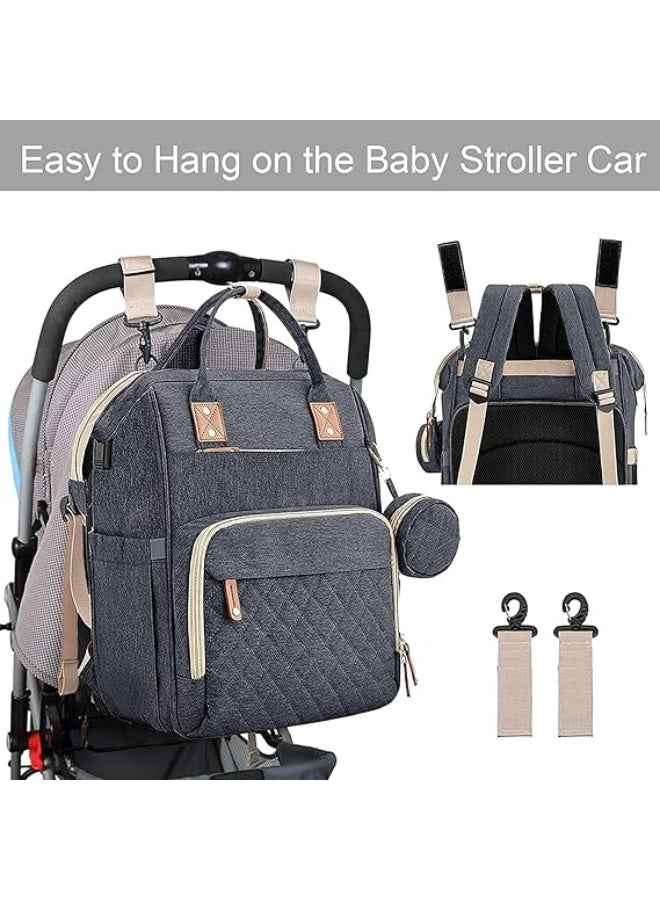دوكو 3 في 1 حقيبة الحفاضات حقيبة الظهر, قابل للطي سرير الطفل ظهر حزمة, المحمولة الطفل Bagwith تغيير محطة, السفر للماء حقيبة السفر الكبيرة مع USB, أحزمة عربة الكرة, جيوب معزولة - Image 2