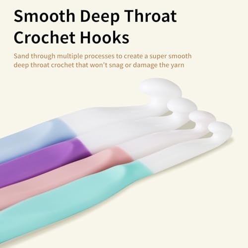 Froggod 4 Sizes Large Crochet Hooks Set, 8mm 10mm 12mm 15mm Crochet Hooks for Chunky Yarn, Long Ergonomic Crochet Needles with Rubber Handle - Image 5