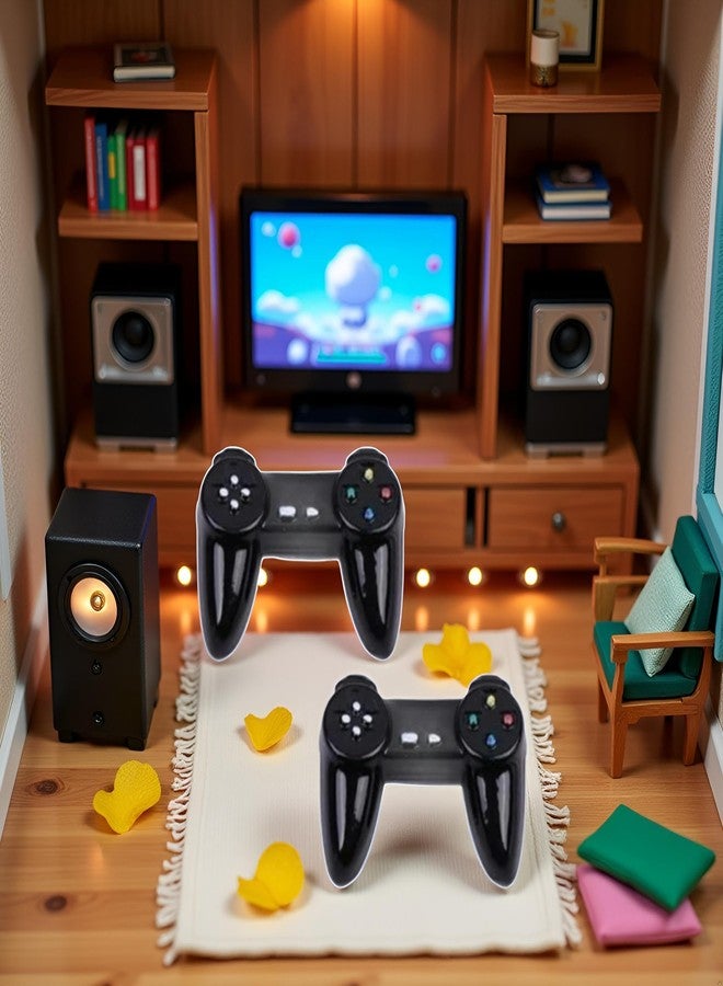 Qintreesify Black Dollhouse Model Gamepad Model Gamepad Dollhouse Wireless Game Controller Decoration 1:12 Decor Accessories - Image 2