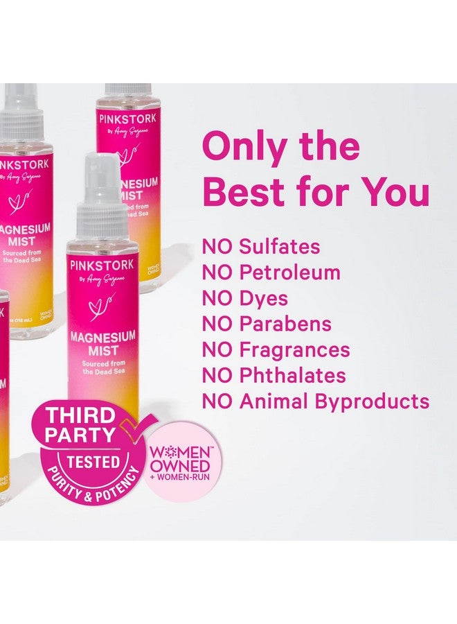 Pink Stork Pink Stork Magnesium Spray Mist - for Calm, Stress, and Sleep, Seasickness Support, Pregnancy Must Haves, 200 mg per 6 Sprays, Pure Magnesium Chloride Body Spray, 4 oz, Unscented - Image 5