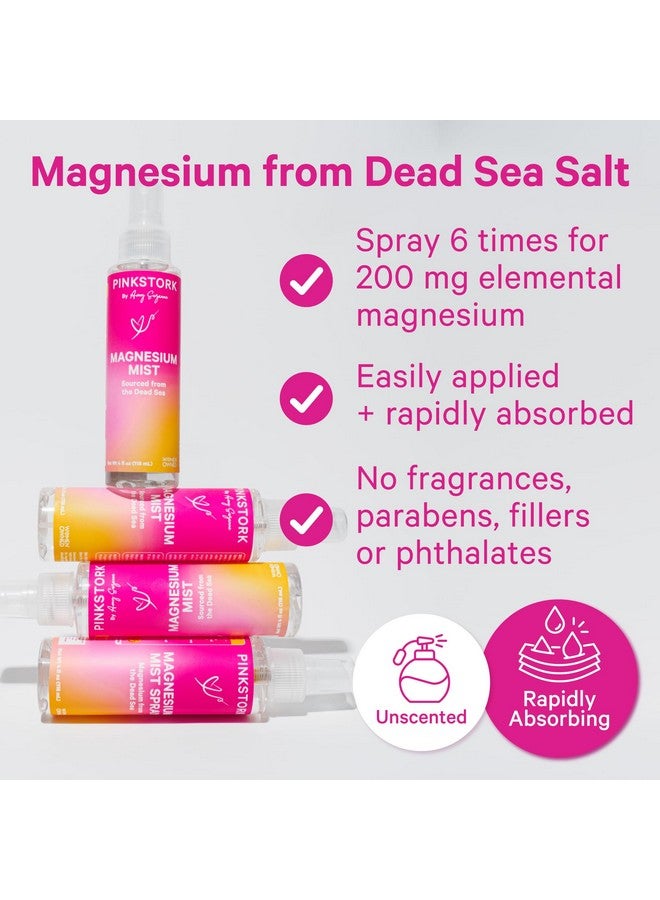 Pink Stork Pink Stork Magnesium Spray Mist - for Calm, Stress, and Sleep, Seasickness Support, Pregnancy Must Haves, 200 mg per 6 Sprays, Pure Magnesium Chloride Body Spray, 4 oz, Unscented - Image 2