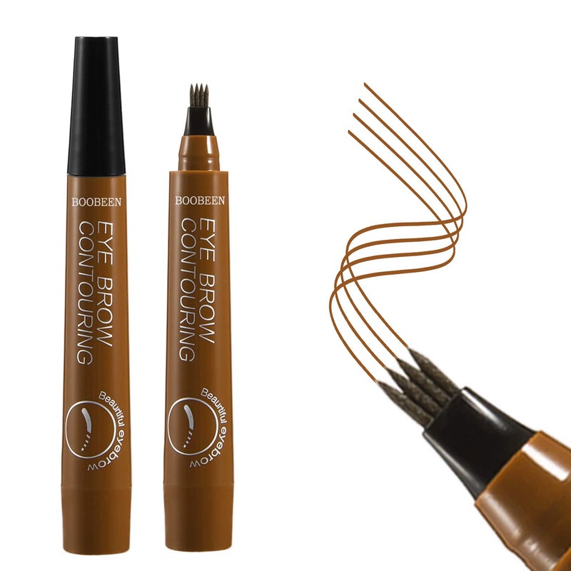 Boobeen Waterproof Eyebrow Pen Microblading Eyebrow Pencil with a MicroFork Tip Applicator Creates Natural Looking Brows Makeup Effortlessly