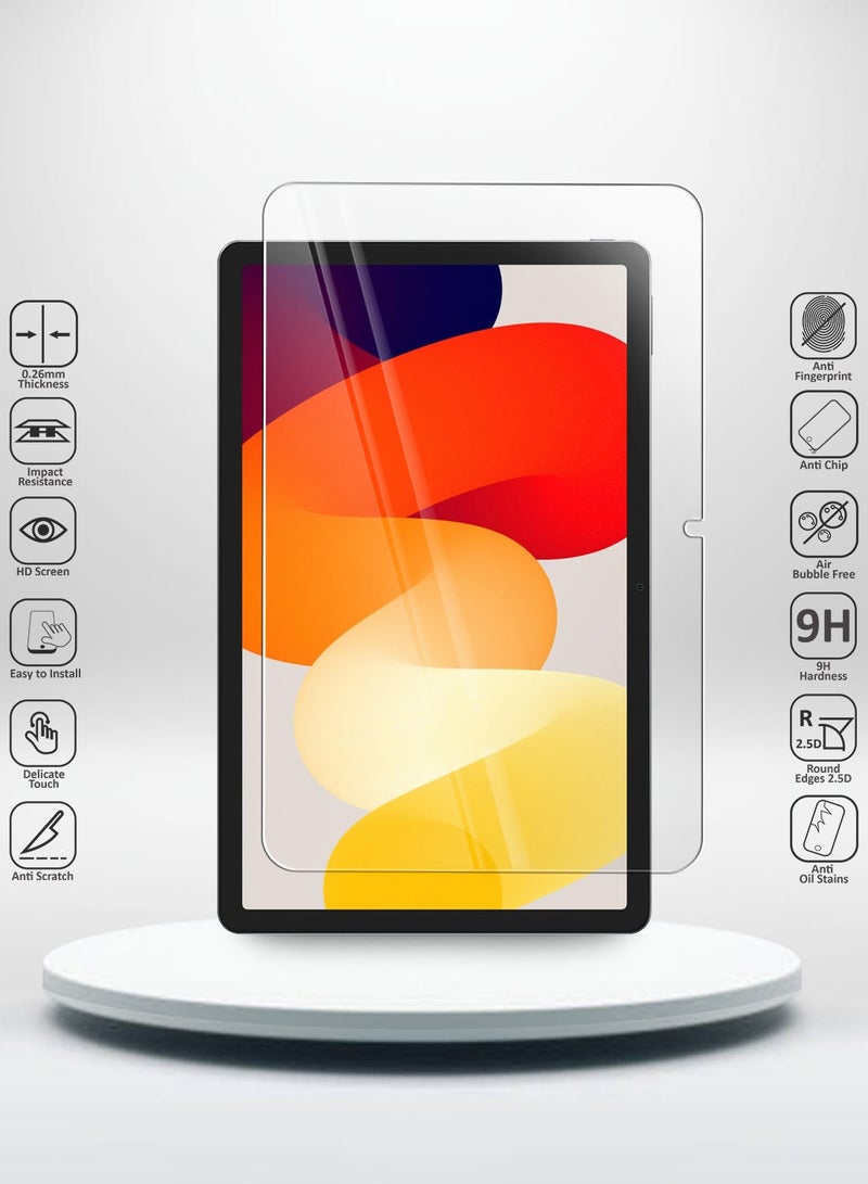 Techie عبوتان من واقي الشاشة الزجاجي عالي الدقة لجهاز Xiaomi Redmi Pad SE 2023 مقاس 11 بوصة - مضاد للانعكاس ومضاد للفقاعات وصلابة 9H 0.33 مم وحواف مستديرة وسهلة التركيب - Image 2