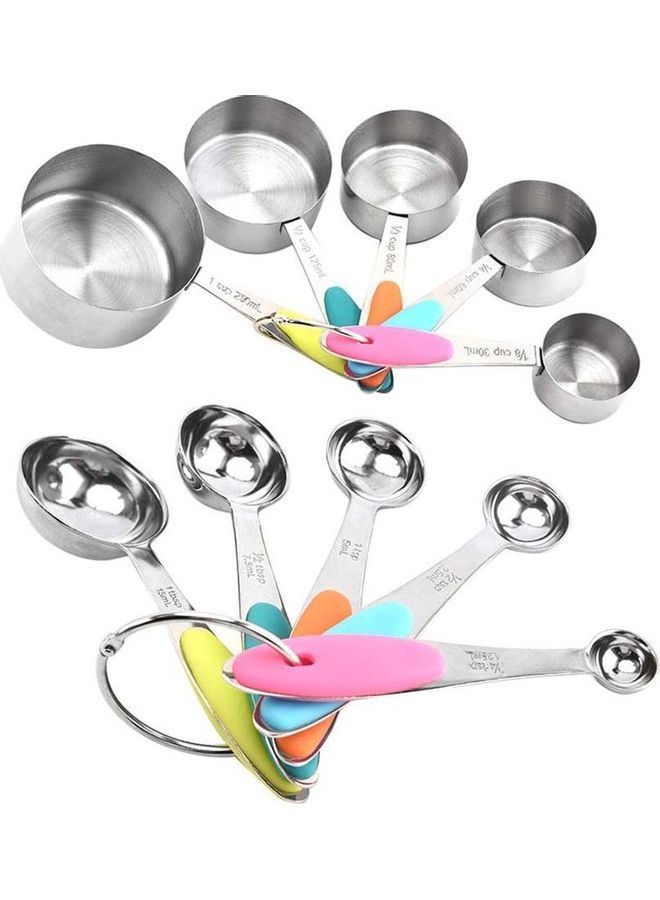 NIBEMINENT 10-Piece Coffee Powder Scoop Measuring Tool Set Multicolour