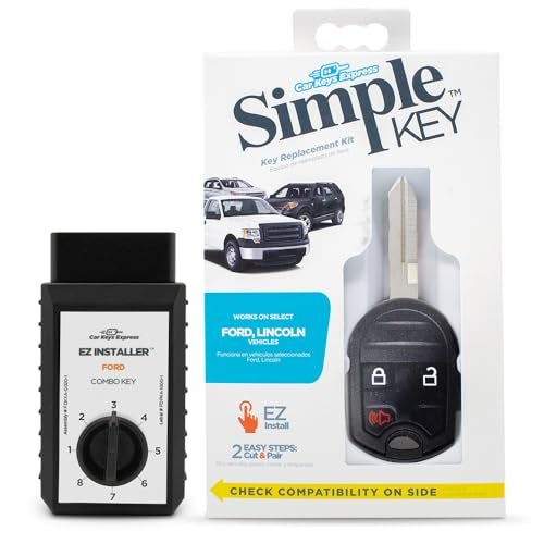 Car Keys Express مفتاح بسيط، جهاز تحكم عن بعد للمفتاح ومبرمج مفاتيح بأزرار 3، مجموعة استبدال المفتاح، مبرمج مفتاح بسيط لمركبات فورد، لينكولن، ميركوري، ومازدا المحددة - Image 1
