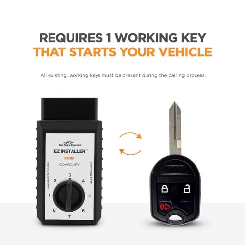 Car Keys Express مفتاح بسيط، جهاز تحكم عن بعد للمفتاح ومبرمج مفاتيح بأزرار 3، مجموعة استبدال المفتاح، مبرمج مفتاح بسيط لمركبات فورد، لينكولن، ميركوري، ومازدا المحددة - Image 4