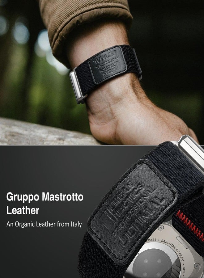 ULTIMAL Compatible with Apple Watch Ultra 3/2/1 Bands 49mm with Titanium Magnetic Clasp - Braided Stretchy Soft Nylon, Featuring Premium Full-grain (L, Black) - Image 3