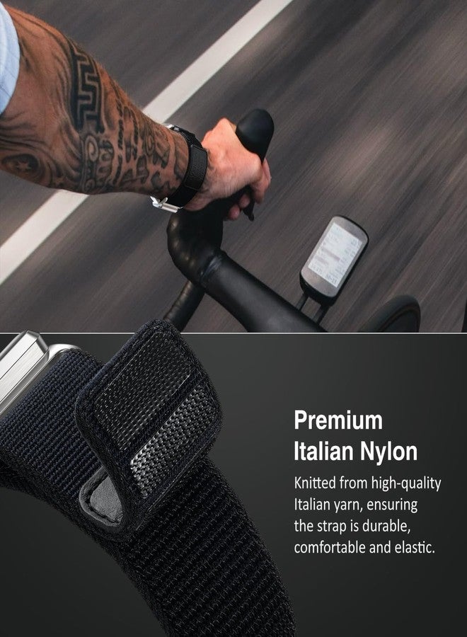 ULTIMAL Compatible with Apple Watch Ultra 3/2/1 Bands 49mm with Titanium Magnetic Clasp - Braided Stretchy Soft Nylon, Featuring Premium Full-grain (L, Black) - Image 4