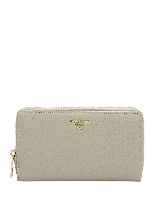 Da Milano Da Milano Women's Wax-Finish Leather Continental Wallet - Khaki (LW-10018OL)